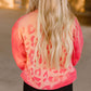 Slogan Cheetah Bleached Print Crewneck Sweatshirt