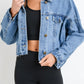 Medium Wash Chunky Cropped Denim Jacket