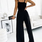 Spaghetti Straps Slit Leg Jumpsuit with Pockets