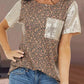 Print Sequin Patchwork Short Sleeve T Shirt