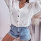 Hollowed Knit Dolman Sleeve Sweater Cardigan