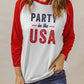 PARTY in the USA Raglan Sleeve Graphic T Shirt