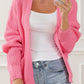 Solid Pocketed Open Short Cardigan
