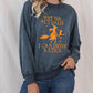 Blue Halloween Letter Graphic Drop Shoulder Sweatshirt