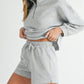 Stand Neck Zipped Sweatshirt and Shorts Set