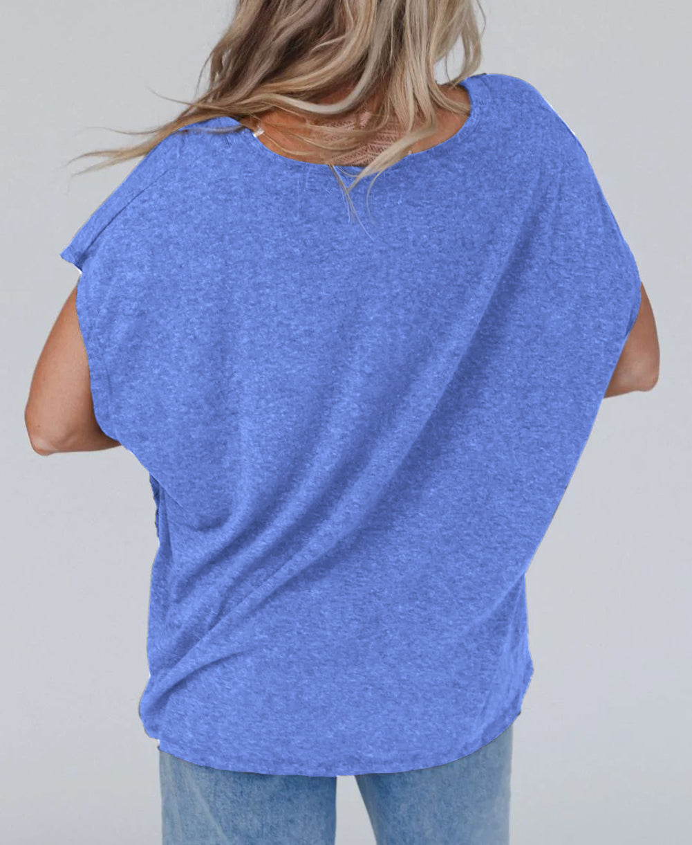 Crochet Lace Detail Oversized Tee