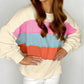 Colorblock Patchwork Crewneck Drop Shoulder Sweatshirt