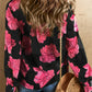 Floral Print Pleated Detail Puff Sleeve Shirt