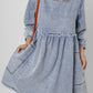 Light Wash High Waist Loose Fit Denim Mini Dress