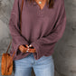Waffle Knit Loose Long Sleeve Top