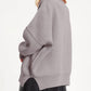 Oversized Drop Shoulder Bubble Sleeve Pullover Sweater