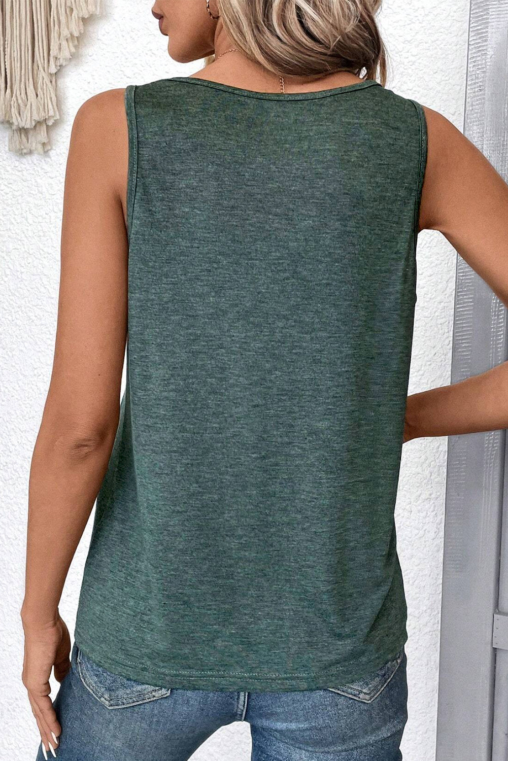 V Neck Ruched Tank Top