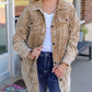 Vintage Distressed Mineral Wash Oversized Shacket