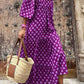 Boho Printed Puff Sleeve Maxi Dress