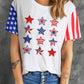 American Flag Stars Print Raglan Sleeve Graphic Tee