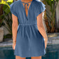 Swiss Dot V Neck Wrap Beach Dress