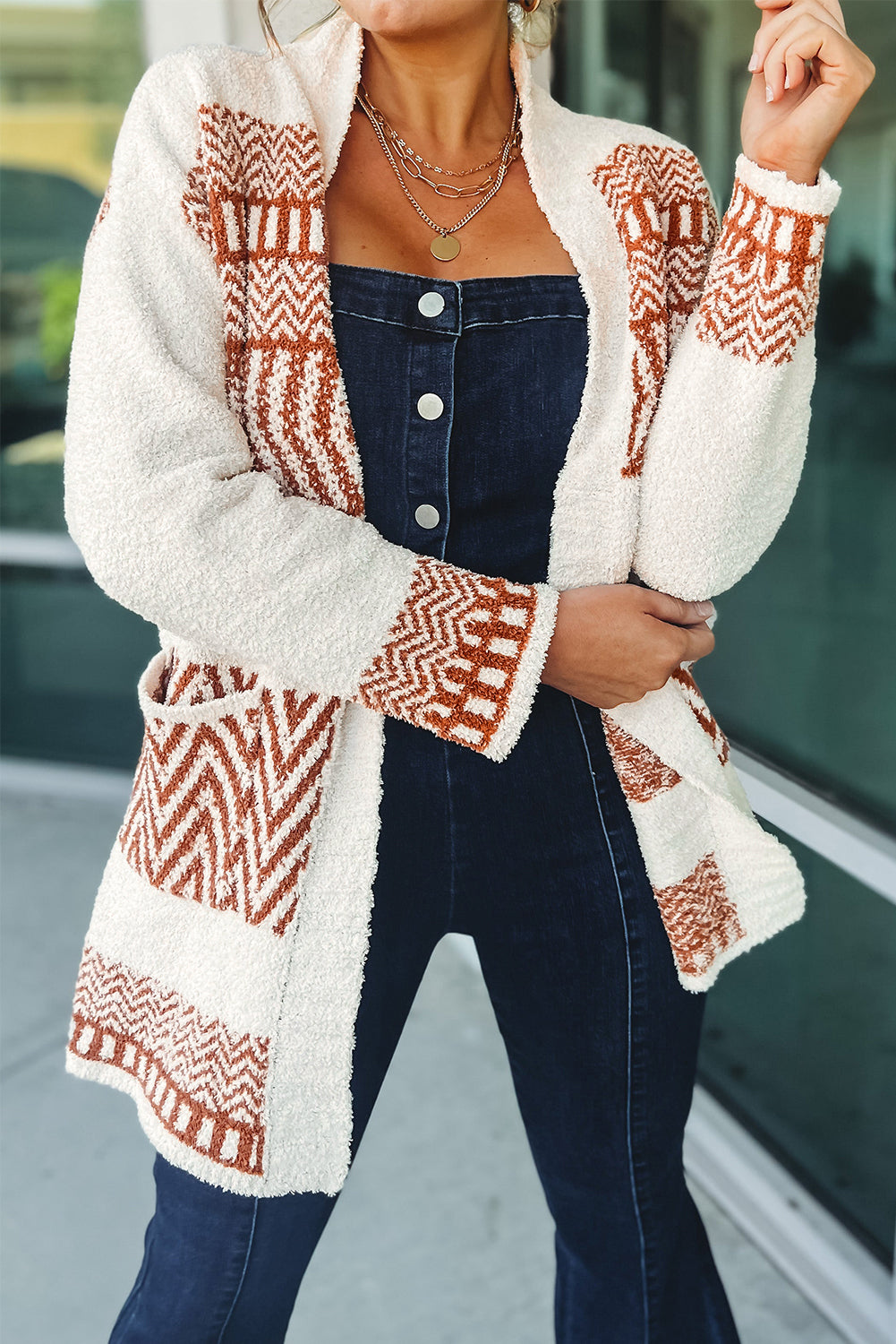 Western Aztec Belted Cardigan