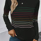 Striped Crew Neck Long Sleeve Top