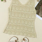 V Neck Textured Hollow-out Sweater Vest