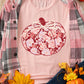 Floral Pumpkin Print Crew Neck Casual T Shirt