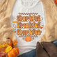 thankful Crew Neck Thanksgiving Graphic Tee