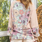 Corded Floral Patchwork Long Sleeve Top
