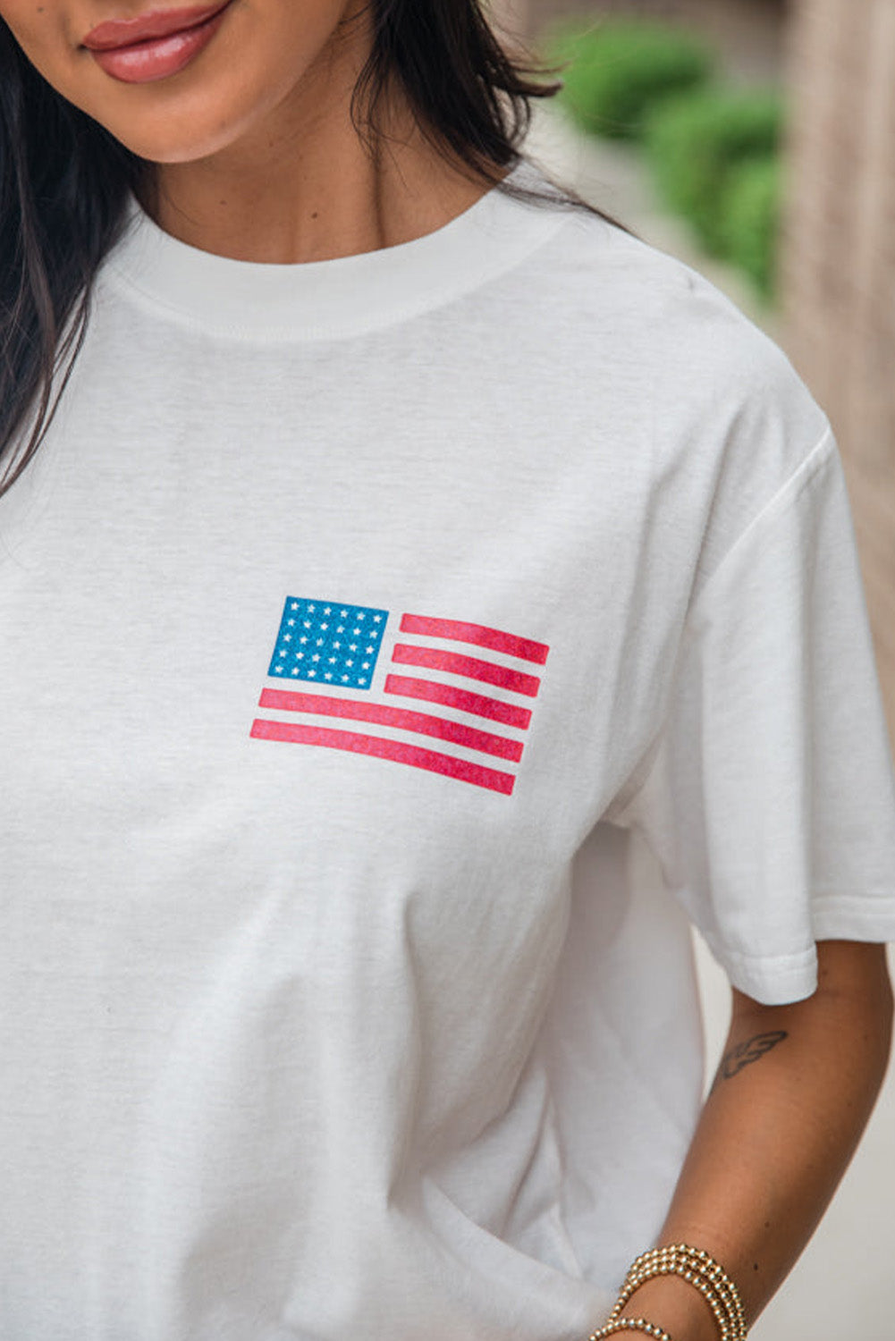 Back American Flag LIVE FREE Graphic T Shirt