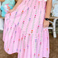Printed Smocked Tiered Maxi Skirt