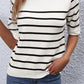 Stripe Striped Half Sleeve Knitted Tee