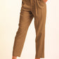 Button Flap Pocket High Waisted Linen Pants