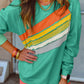 Rainbow Colorblock Striped Pullover Sweatshirt