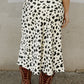 Leopard Spots Printed Split Hem Midi Skirt