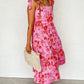 Tie Shoulder Straps Tiered Floral Dress