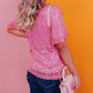 V Neck Wide Sleeve Sequin Top