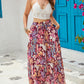Boho Floral Print High Waist Maxi Skirt