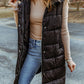 Hooded Long Quilted Vest Coat