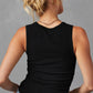 Plain Ruched Side Slim Tank Top