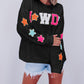 Glitter Howdy Patch Graphic Casual Sweatshirt