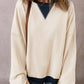 Color Block Patch Drop Shoulder Oversized Sweatshirt