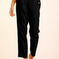 Button Flap Pocket High Waisted Linen Pants