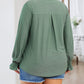 Split Neck Flounce Sleeve Plus Size Blouse