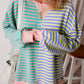 Stripe Casual Stripe Colorblock Drop Shoulder Oversize Sweatshirt