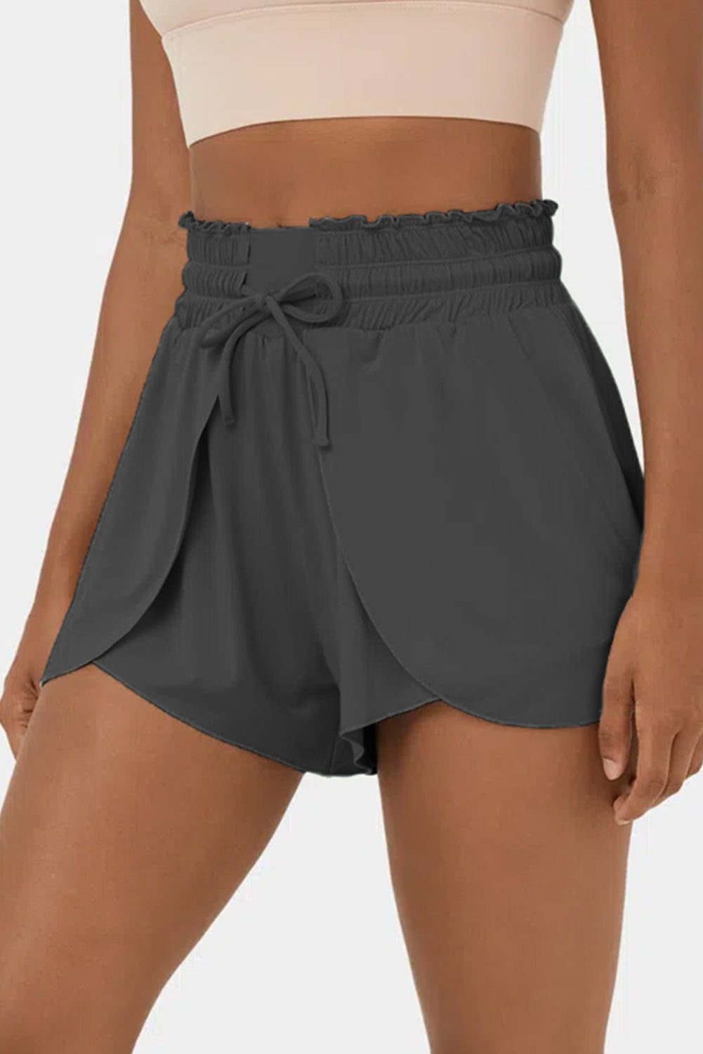 Frilly High Waist Petal Wrap Swim Shorts