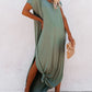 V Neck Hidden Pocket Splits Maxi T-shirt Dress