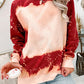 Tie Dye Print Bleached Pullover Sweatshirt