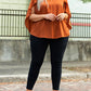 Plus Size Solid Wrapped Ruffled Sleeve V Neck Blouse