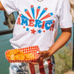 AMERICA Stars Graphic Print Short Sleeve T Shirt