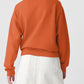 Solid Fleece Lined Drop Shoulder Terry Sweatshirt