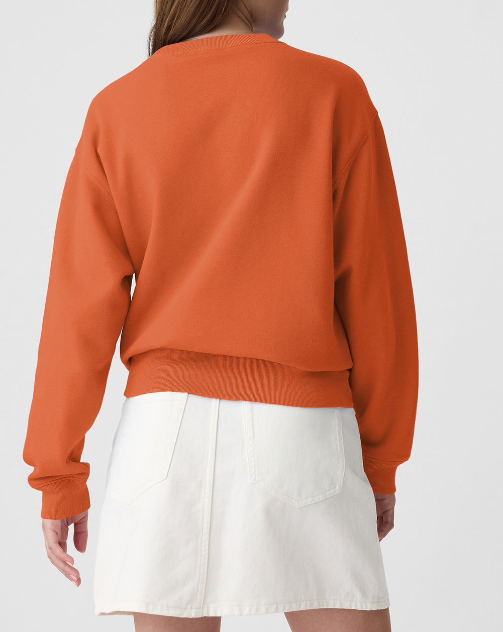 Solid Fleece Lined Drop Shoulder Terry Sweatshirt