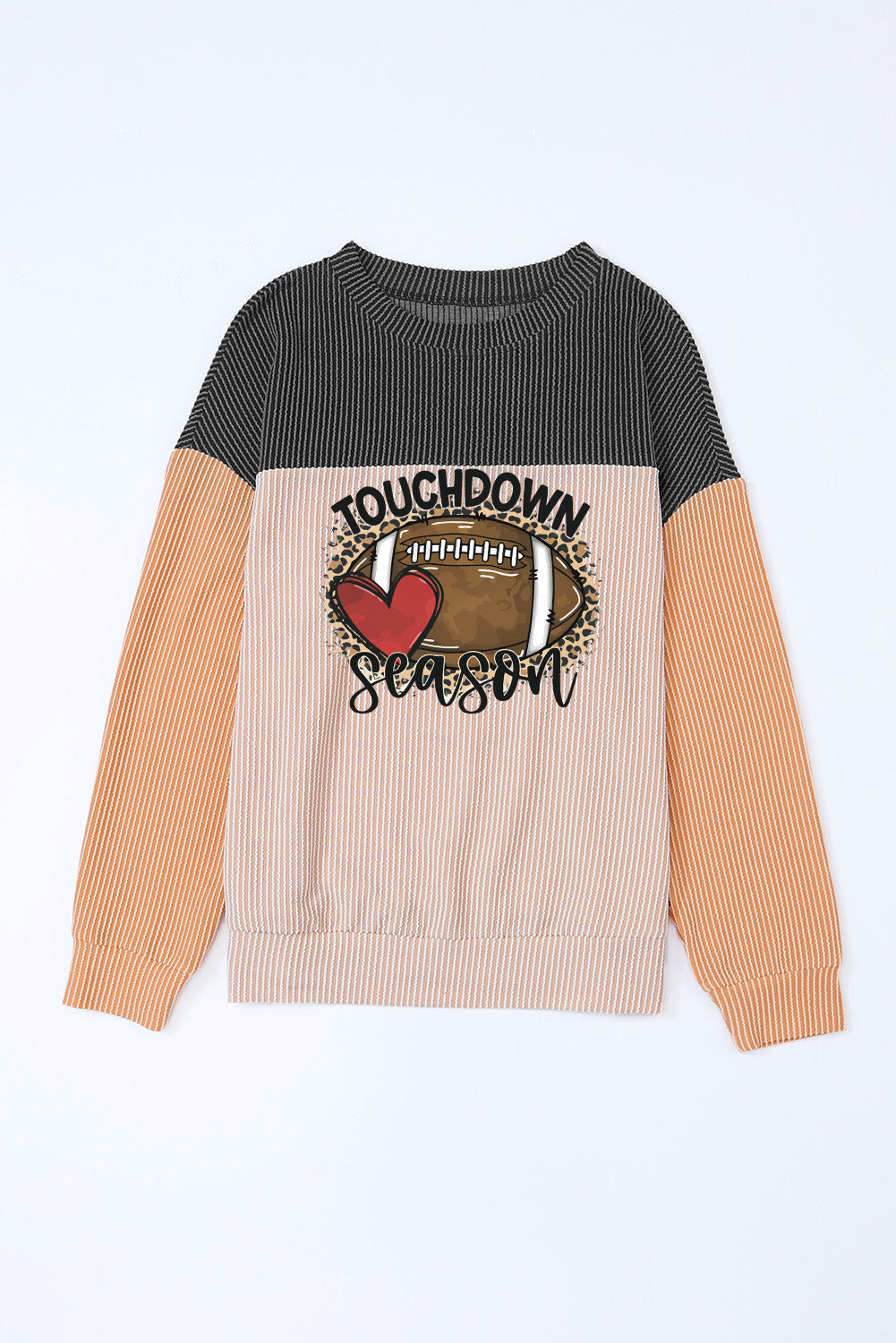 TOUCHDOWN SEASON Colorblock Corded Blouse